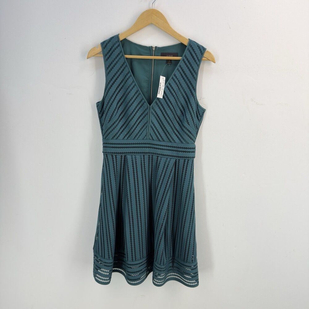 NEW ! J.CREW Striped Eyelet Dress Sz 6 - Picture 9 of 17